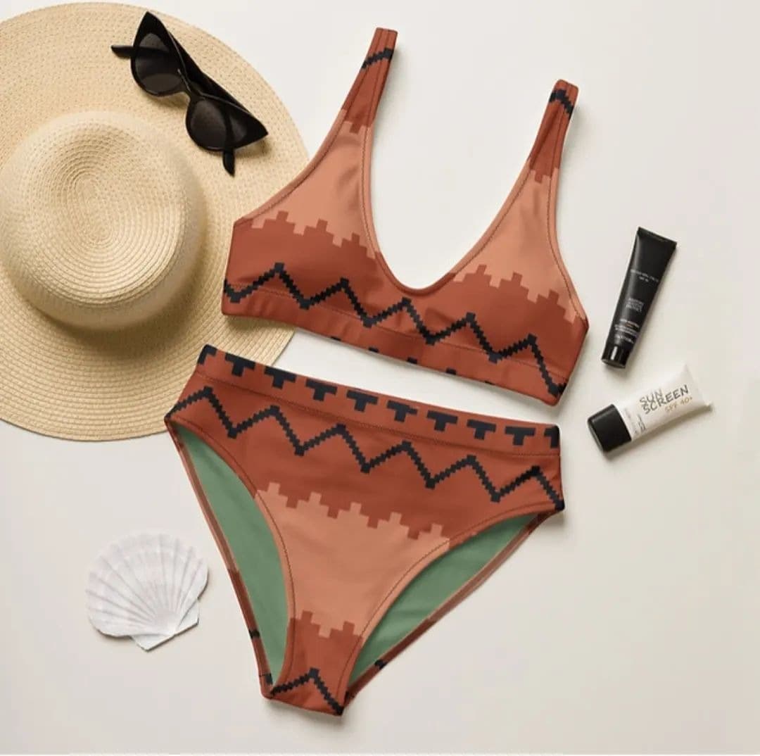 Women's Color Block Swimsuit Set