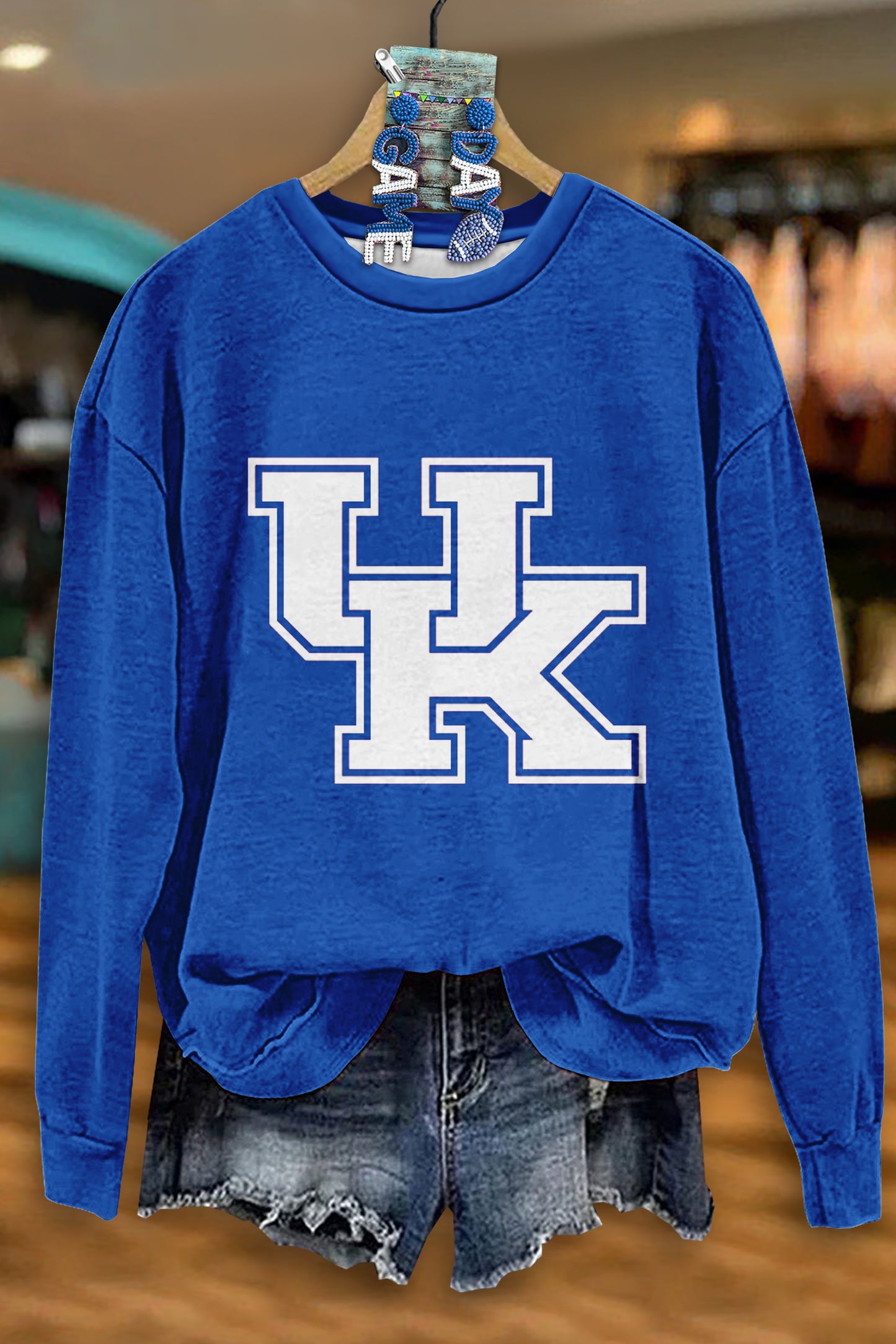 Casual Kentucky Wildcats Print Long Sleeve Sweatshirt