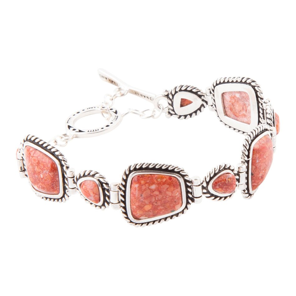 Sedona Sponge Coral and Sterling Silver Toggle Bracelet