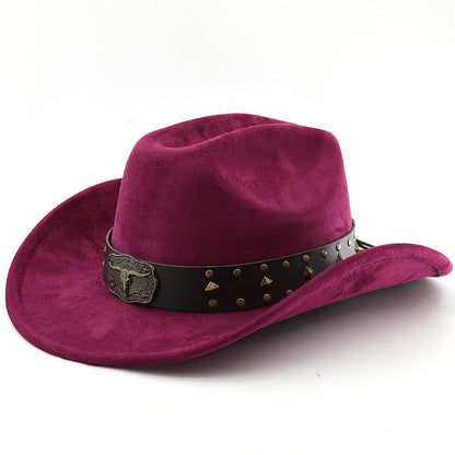 Men's Vintage Western Cowboy Hat Knight Woolen British Felt Hat