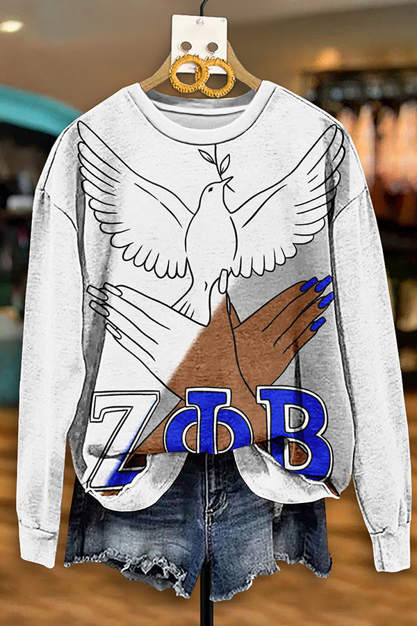 Vintage Zeta Phi Betat Print Sweatshirt