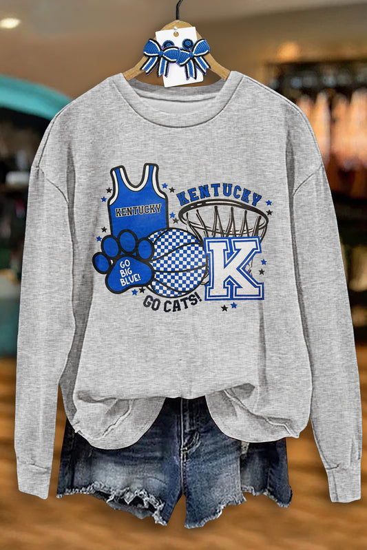 Casual Kentucky Wildcats Game Day Print Sweatshirt