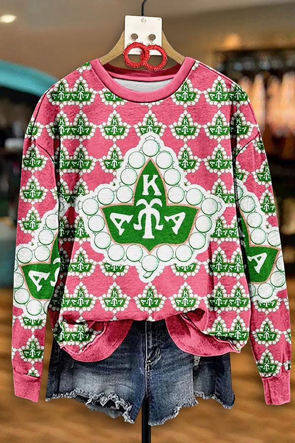 Vintage AKA Sorority Print Sweatshirt