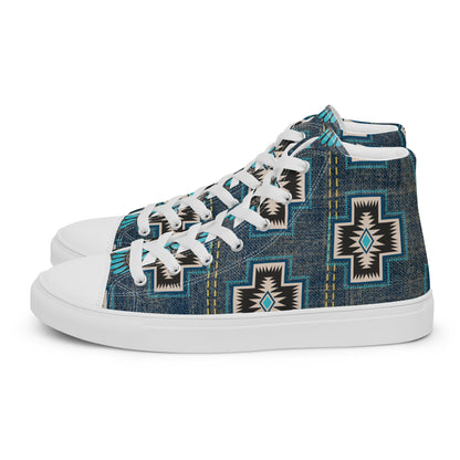 Aztec Cross Women__ high top canvas shoes