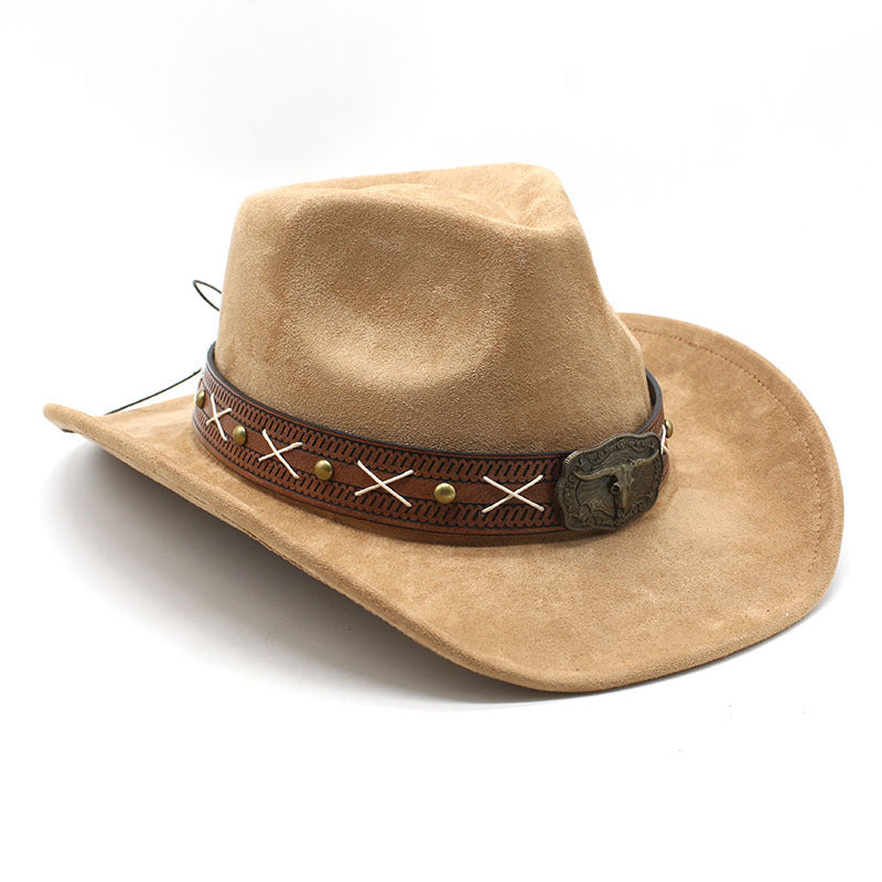 Men's Vintage Western Cowboy Hat Suede Knight British Felt Hat