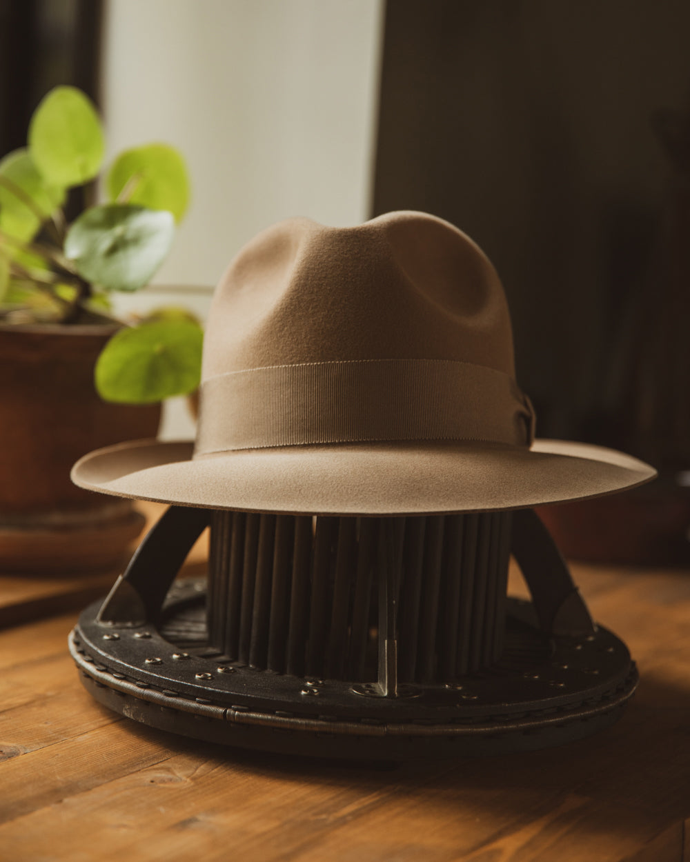 Bespoke Handmade Fedora - Special hat band-Camel