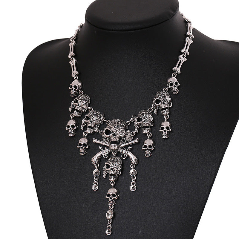 Halloween Vintage Skull Tassel Necklace