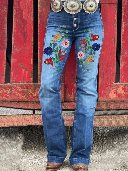 Casual Floral DenimPants