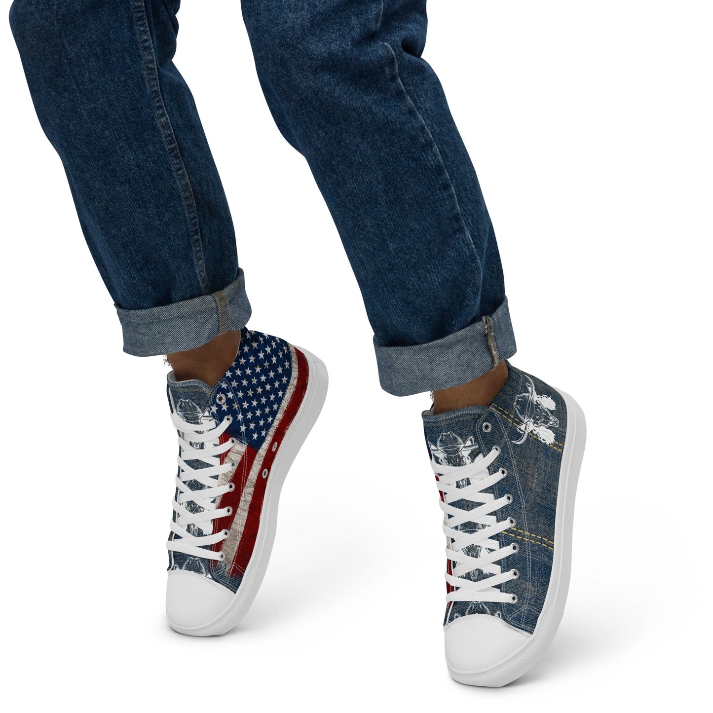 Mullet Cowboy Patriot Men__ high top canvas shoes