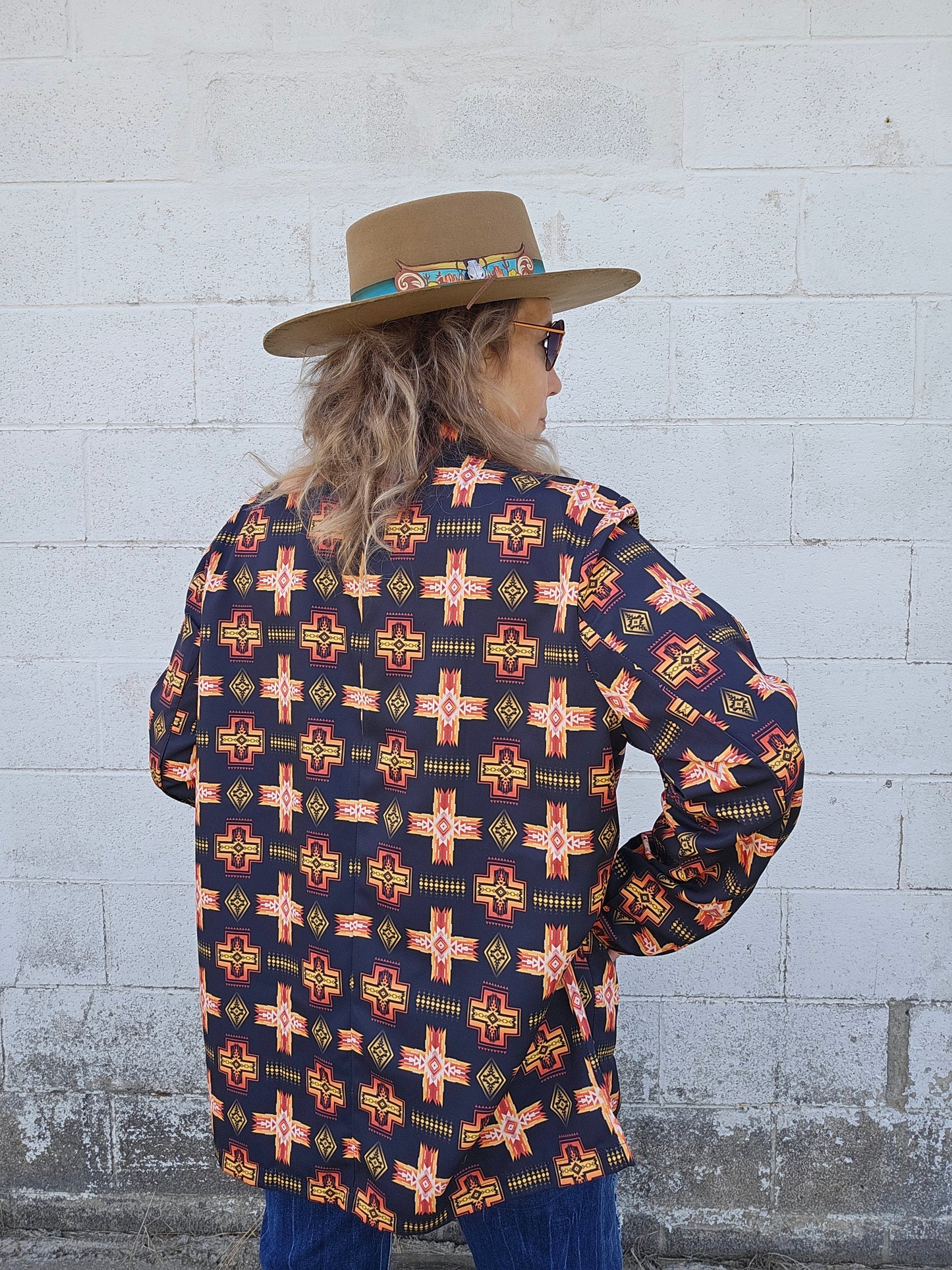 Fire Aztec Womens Western Blazer