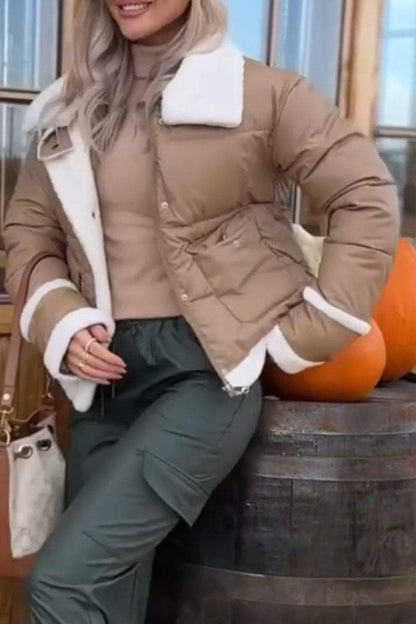 Women's Casual Solid Color Plush Coat