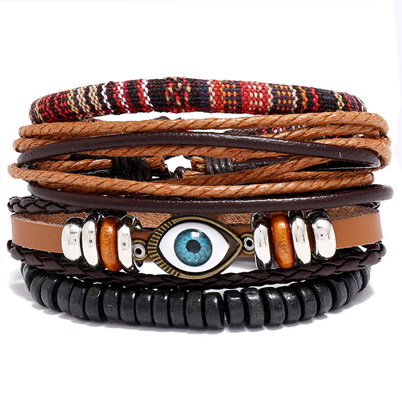 Bohemian Multi-Layered Leather Vintage Braided Bracelet