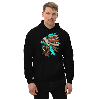 Turquoise Head Dress Unisex Hoodie