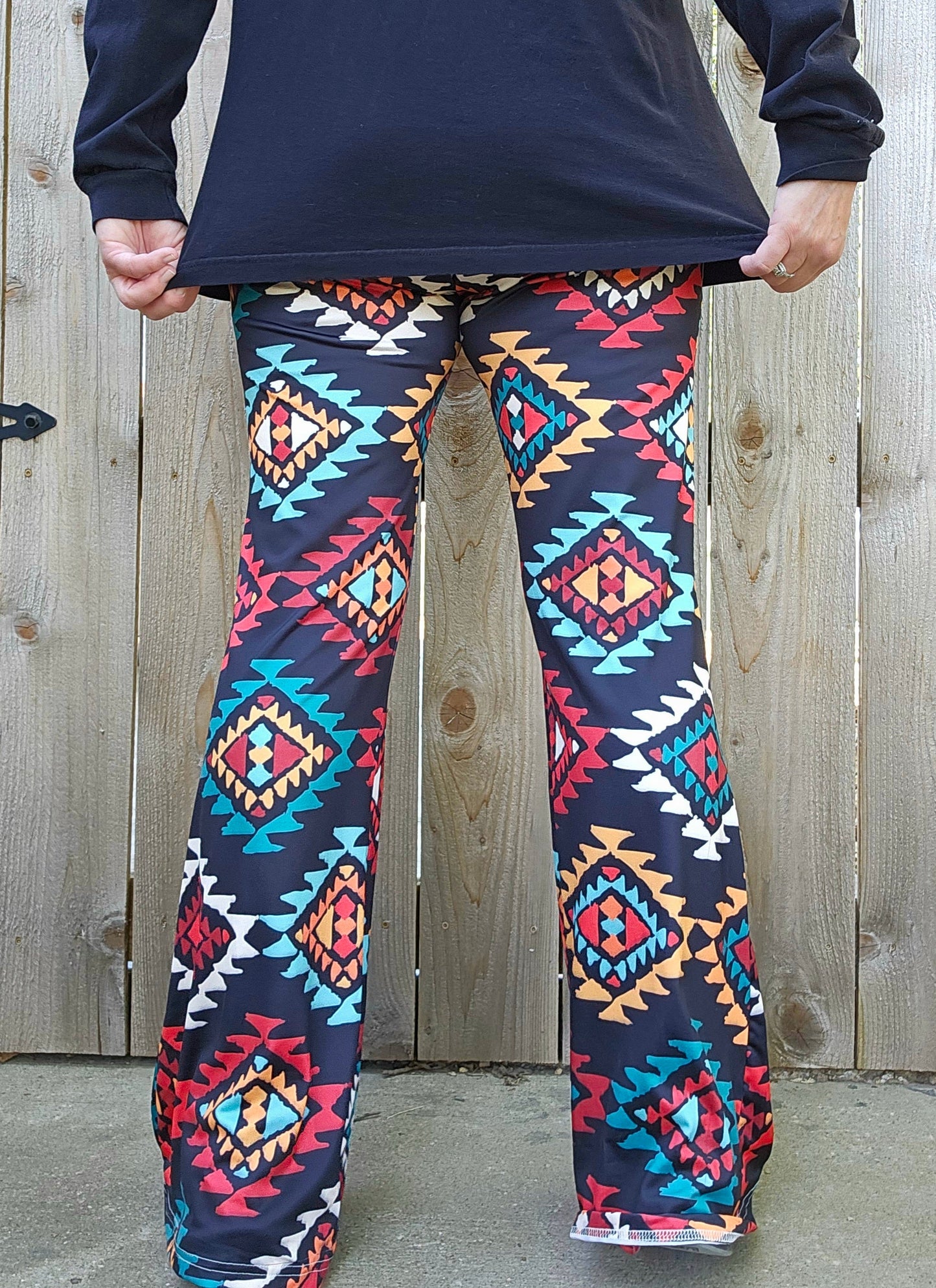 Colorful Aztec Flare Pants