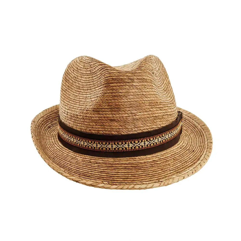 Layne | Mens Palm Leaf Straw Fedora Hat