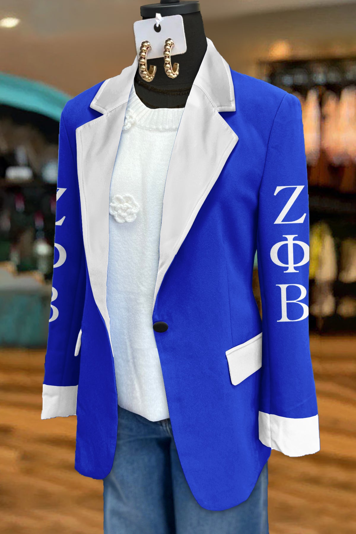 Zeta Phi Beta Sorority Print Blazer