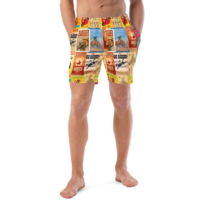 Yeehaw Rodeo Poster Men's Swim Trunks