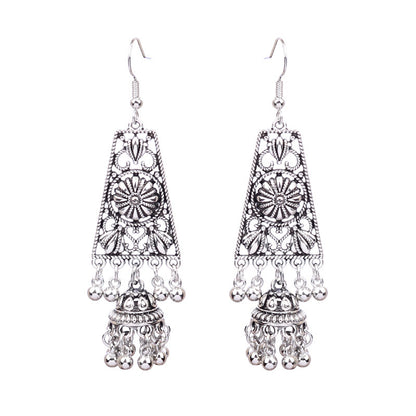 Women's Bohemian Hollow Tassel Rice Bead Earrings