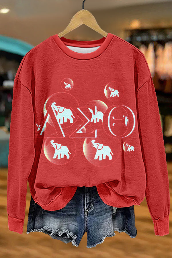 Cozy Delta Sigma Theta Print Sweatshirt