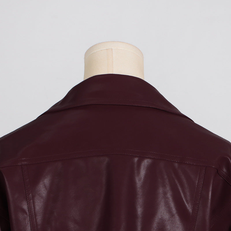 Serena Cropped Faux Leather Jacket