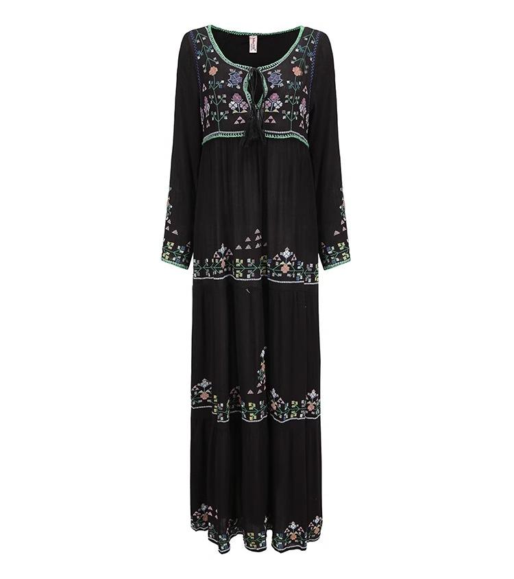 Luna Boho Embroidered Maxi Dress