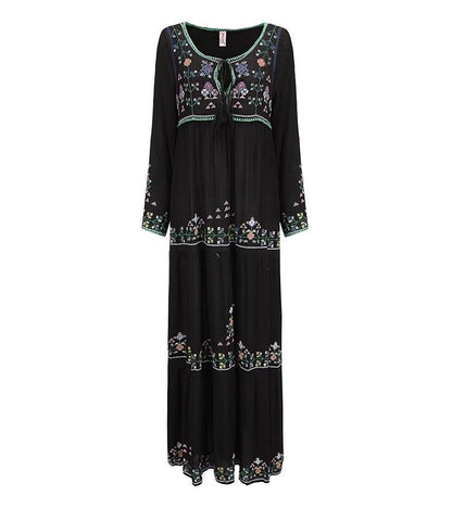 Luna Boho Embroidered Maxi Dress