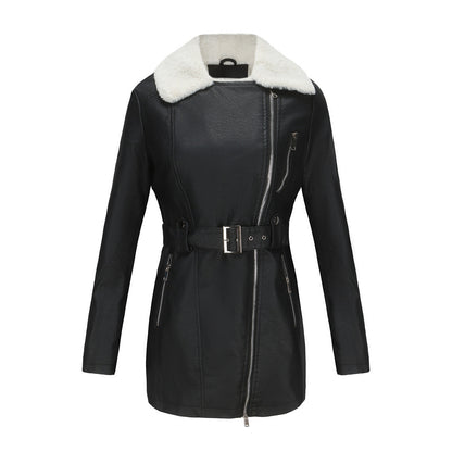 Amara Belted Faux Leather Coat