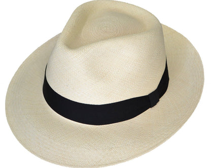 Advanced Teardrop Fedora Panama Hat-Natural Toquilla Straw-Handwoven in Ecuador(HatBox Included)