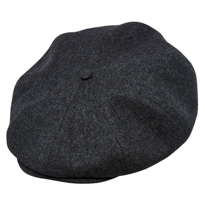 PEAKED CAPS Genuine Scottish Harris Tweed 8 Panels Man Cap Black Grey