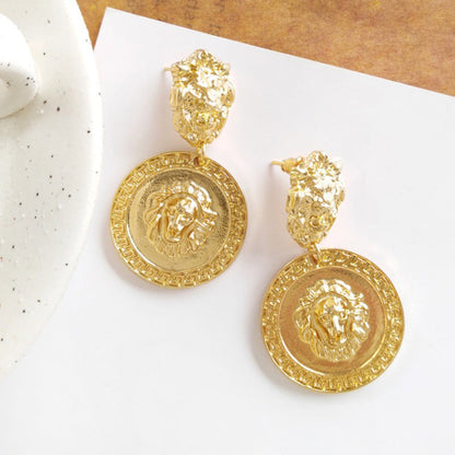 Vintage Lion Head Earrings