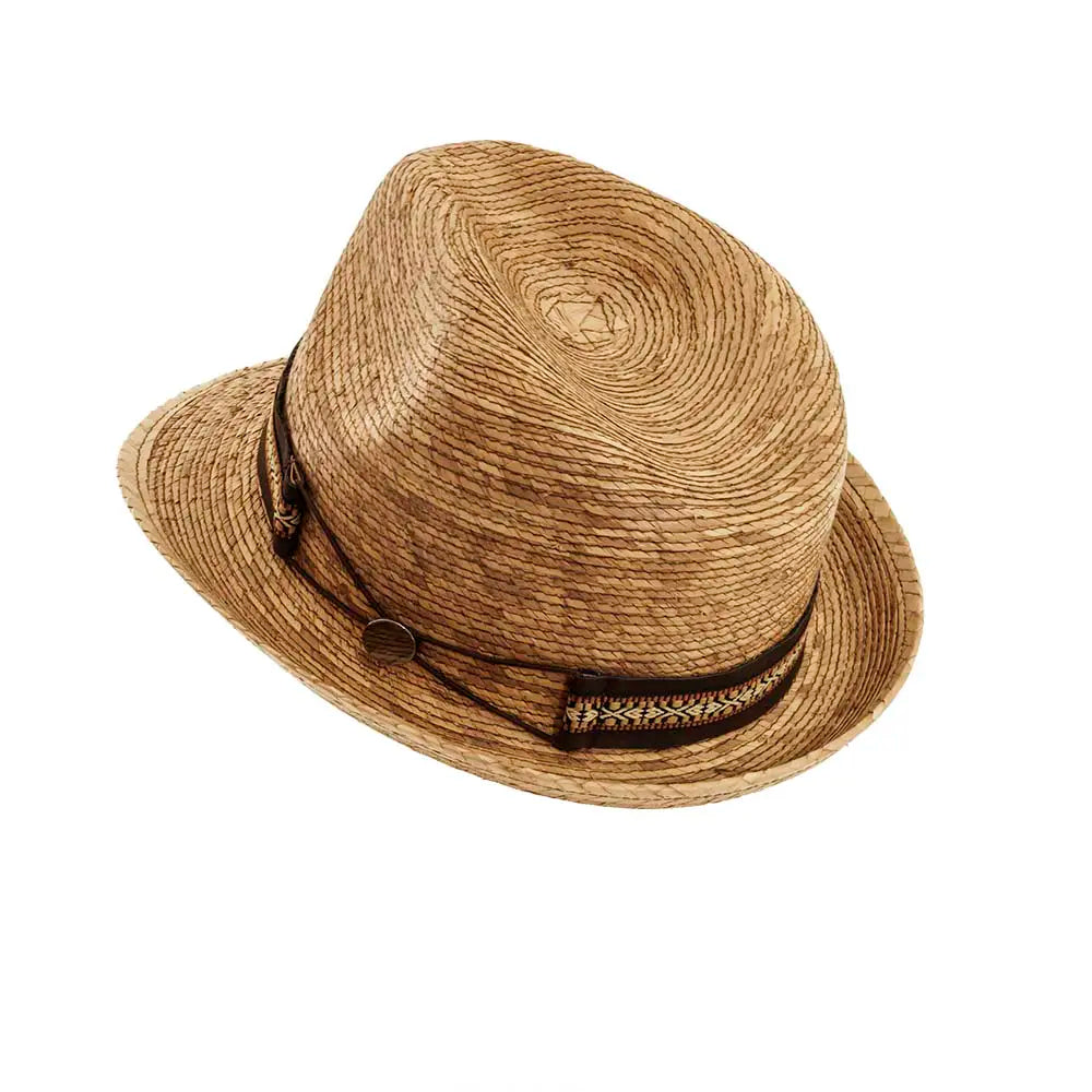 Layne | Mens Palm Leaf Straw Fedora Hat