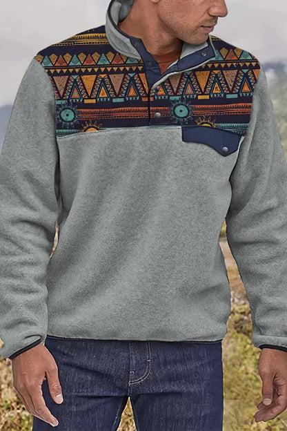 Men Leisure Western Style Sweatshirt