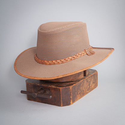 Tan Mesh - Wide Brim Sun Hat