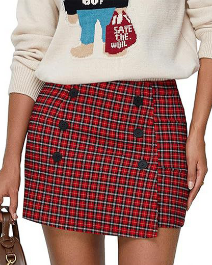 Coarse Tweed Mini Skirt