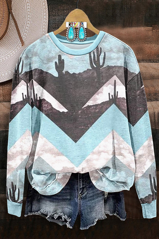 Western Print Sweatshirt