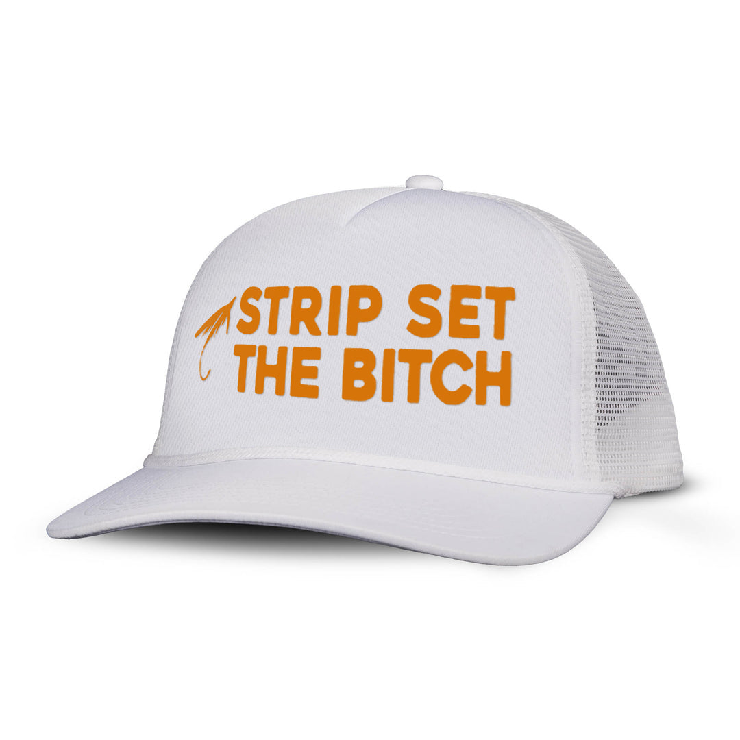 STRIP SET THE BITCH Letter Printed Trucker Hat