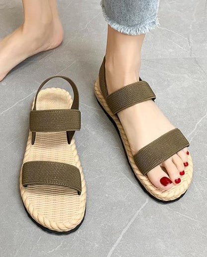 Women's Espadrille Flat Sandals Casual Solid Color Shoes