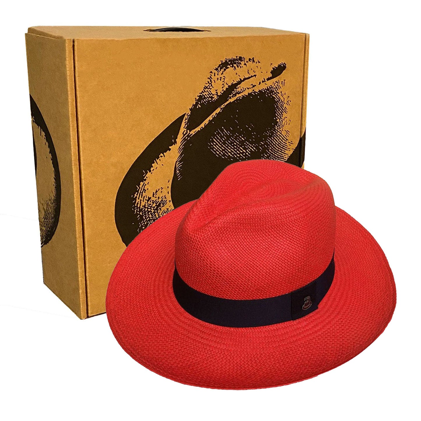 Advanced Original Panama Hat-Red Classic Fedora-Handwoven in Ecuador