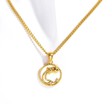 Women's Vintage Zodiac Coin Necklace