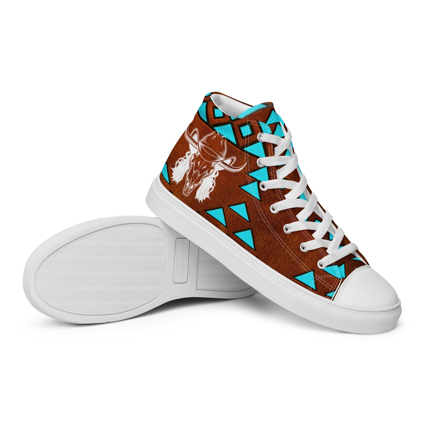 Mullet Cowboy Aztec Men__ High Top Canvas Shoes