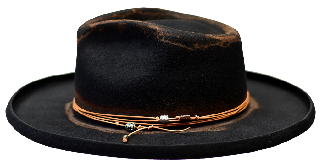 Open Road Distressed Wide Brim Wool Felt Fedora Hat