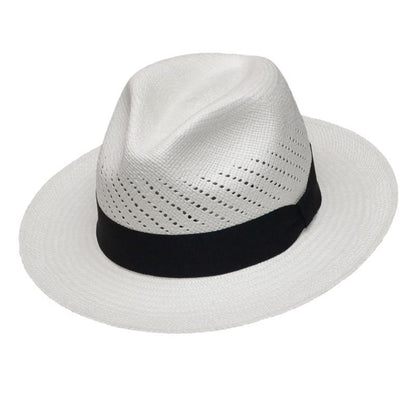 Advanced Original Panama Hat-White Straw | Black Band-Handwoven in Ecuador(HatBox Included)