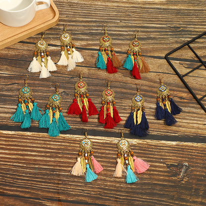 Women's Ethnic Style Tassel Drop Earrings