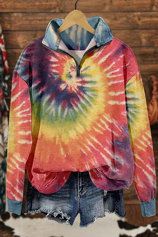 Retro Tie-Dye Print Sweatshirt