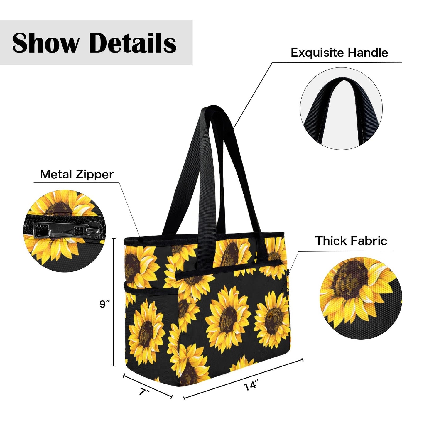 Sunflower Beach Tote Bag