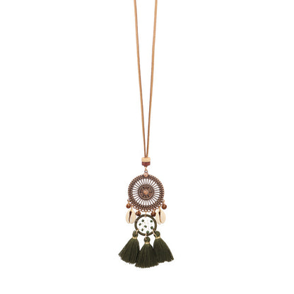 Women's Bohemian Tassel Necklace Shell Necklace