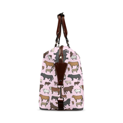 Pink Cattle Large Travel Flight Bag