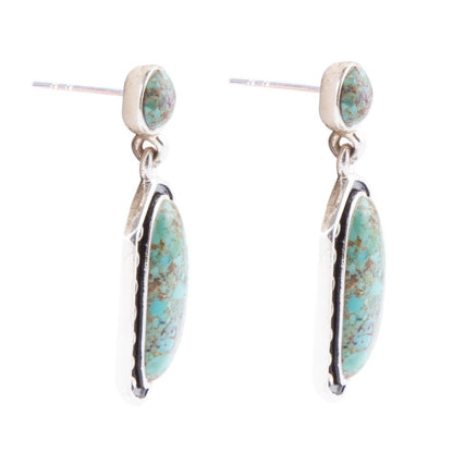 Shielded Blue Turquoise and Sterling Silver Earrings