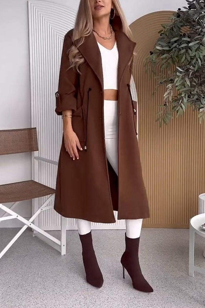 Women's Casual Lapel Long Waisted Jacket