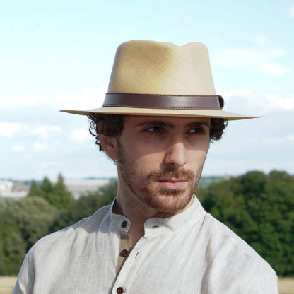 The Savanna - Leather Trimmed Teardrop Panama Hat